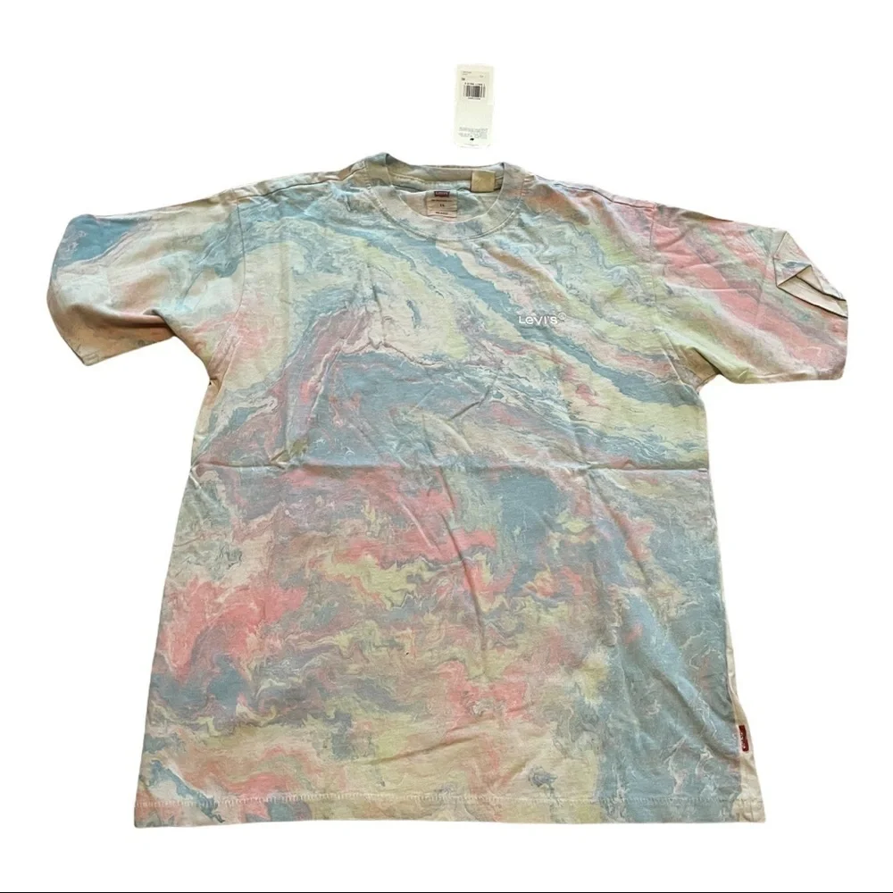𝅺levi's Premium Red Tab Vintage Tee Marble Dye Calypso